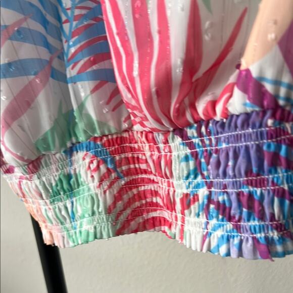 NWOT Ramy Brook Jules Multicolor Tropical Print Women's Halter Top - size Medium - Picture 13 of 13